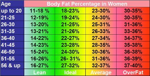Charts Of Body Fat Percentage By Gender And Age | New Health Advisor