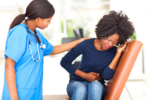 Women with lower abdomen