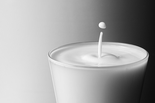 Milk with drop